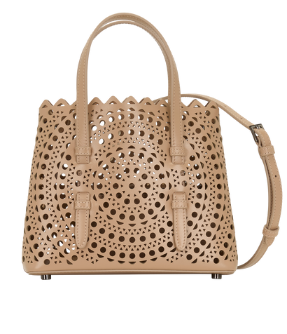 Alaia Laser Cut Tote, &pound;895, Handbags, Pink, Leather, Front view